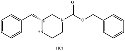 (R)-3-苄基哌嗪-1-甲酸苄酯盐酸盐 结构式