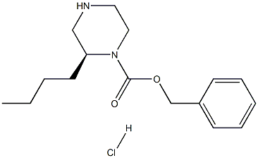 (S)-2-丁基哌嗪-1-羧酸苯甲酯盐酸盐 结构式