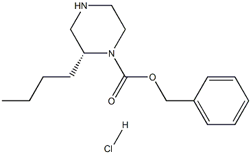 (R)-2-丁基哌嗪-1-羧酸苯甲酯盐酸盐 结构式