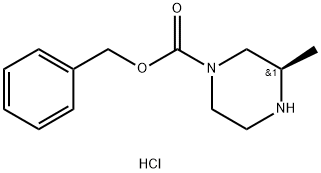 (R)-BENZYL 3-METHYLPIPERAZINE-1-CARBOXYLATE HYDROCHLORIDE 结构式