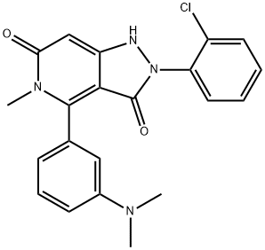 2-(2-氯苯基)-4-[3-(二甲基氨基)苯基]-5-甲基-1H-吡唑并[4,3-C]吡啶-3,6(2H,5H)-二酮 结构式
