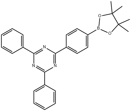 2,4-二苯基-6-[4-(4,4,5,5-四甲基-1,3,2-二氧杂环戊硼烷-2-基)苯基]-1,3,5-三嗪 结构式