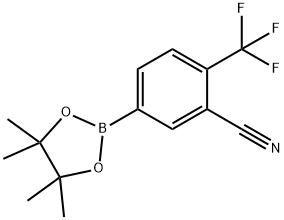 5-(4,4,5,5-四甲基-1,3,2-二氧硼戊环-2-基)-2-(三氟甲基)苄腈 结构式