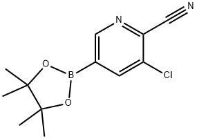 3-氯-5-(4,4,5,5-四甲基-1,3,2-二氧杂环戊硼烷-2-基)皮考啉腈 结构式