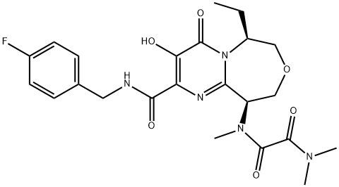 N1-[(6S,10S)-6-乙基-2-[[[(4-氟苯基)甲基]氨基]羰基]-6,7,9,10-四氢-3-羟基-4-氧代-4H-嘧啶并[1,2-D][1,4]氧氮杂卓-10-基]-N1,N2,N2-三甲基乙二酰胺 结构式