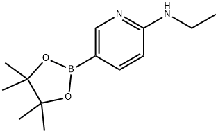 N-乙基-5-(4,4,5,5-四甲基-1,3,2-二氧杂环戊硼烷-2-基)吡啶-2-胺 结构式