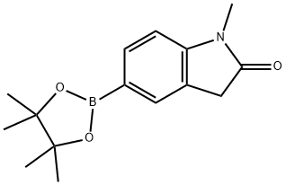 1-Methyl-5-(4,4,5,5-tetraMethyl-1,3,2-dioxaborolan-2-yl)indolin-2-one 结构式