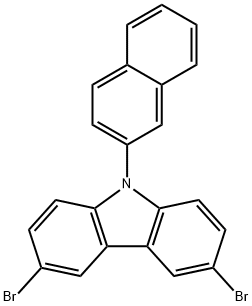 9-(2-萘基)-3,6-二溴咔唑 结构式