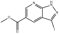 Methyl 3-iodo-1H-pyrazolo[3,4-b]pyridine-5-carboxylate 结构式