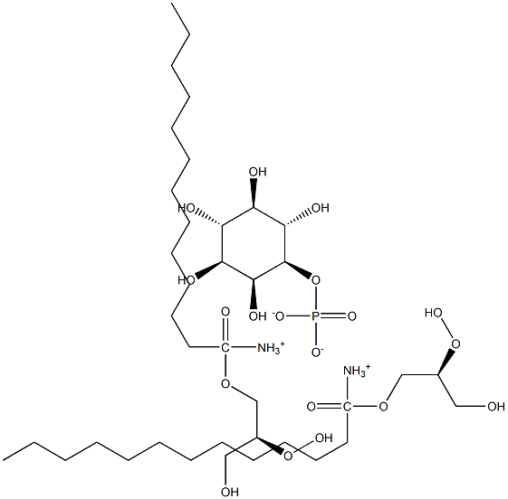 1-TRIDECANOYL-2-HYDROXY-SN-GLYCERO-3-PHOSPHO-(1'-MYO-INOSITOL) (AMMONIUM SALT);13:0 LYSO PI 结构式