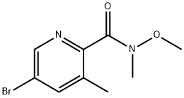 5-溴-3-甲基-N-甲氧基-N-甲基吡啶-2-甲酰胺 结构式