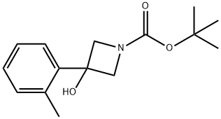 3-羟基-3-(2-甲基苯基)氮杂环丁烷-1-羧酸叔丁酯 结构式