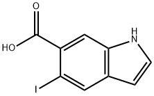 5-碘-1H-吲哚-6-羧酸 结构式