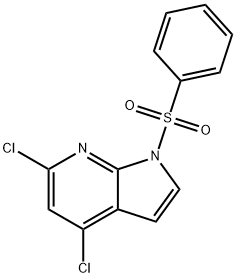 4,6-二氯-1-(苯磺酰基)-1H-吡咯并[2,3-B]吡啶 结构式