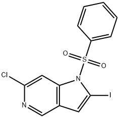 1-(Phenylsulfonyl)-6-chloro-2-iodo-5-azaindole 结构式