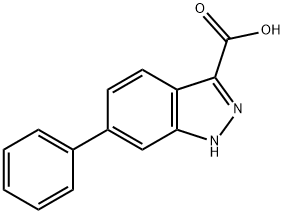 6-苯基-1H-吲唑-3-羧酸 结构式