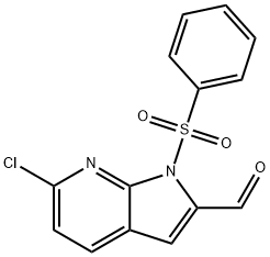 1-(Phenylsulphonyl)-6-chloro-7-azaindole-2-carbaldehyde 结构式