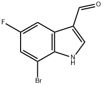 7-溴-5-氟-1H-吲哚-3-甲醛 结构式