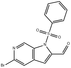 5-BroMo-1-(phenylsulfonyl)-6-azaindole-2-carbaldehyde 结构式