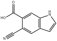 5-氰基-1H-吲哚-6-羧酸 结构式