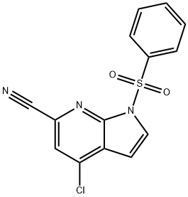 1-(Phenylsulphonyl)-6-cyano-4-chloro-7-azaindole 结构式