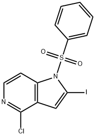 1-苯基磺酰基)-4-氯-2-碘-5-氮杂吲哚 结构式