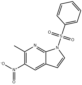 1-(Phenylsulphonyl)-6-Methyl-5-nitro-7-azaindole 结构式