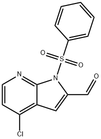 1-(Phenylsulphonyl)-4-chloro-7-azaindole-2-carbaldehyde 结构式