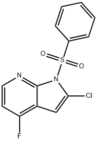 1-(Phenylsulphonyl)-2-chloro-4-fluoro-7-azaindole 结构式