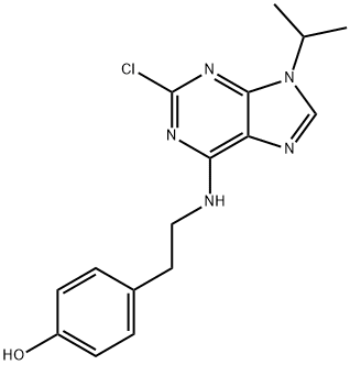 4-(2-((2-chloro-9-isopropyl-9H-purin-6-yl)aMino)ethyl)phenol 结构式