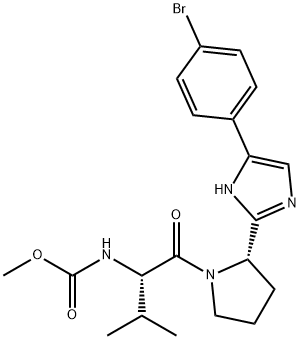 ((S)-1-((S)-2-(4-(4-溴苯基)-1H-咪唑基)吡啶基)-3甲基-1-氧杂丁基氨基甲酸甲酯 结构式