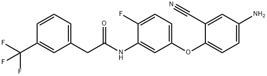 N-(5-(4-aMino-2-cyanophenoxy)-2-fluorophenyl)-2-(3-(trifluoroMethyl)phenyl)acetaMide 结构式