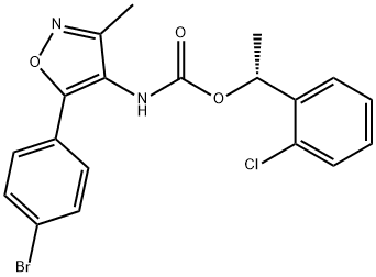 (R)-1-(2-CHLOROPHENYL)ETHYL (5-(4-BROMOPHENYL)-3-METHYLISOXAZOL-4-YL)CARBAMATE 结构式