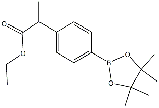 2-(4-硼酸频哪醇酯)苯基丙酸乙酯 结构式