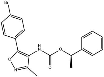 [5-(4-溴苯基)-3-甲基异恶唑-4-基]氨基甲酸 (R)-1-苯基乙基酯 结构式