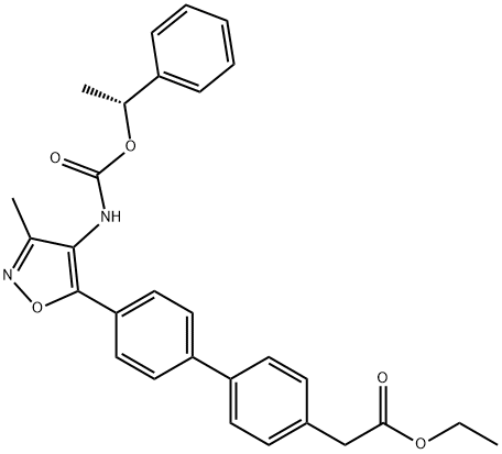 (R)-2-(4' - (3-甲基-4 - (((1-苯基乙氧基)羰基)氨基)异恶唑-5-基) - 结构式