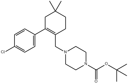 4-((2-(4-氯苯基)-4,4-二甲基-1-环己烯)甲基)哌嗪-1-羧酸叔丁酯 结构式