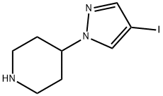 4-(4-IODO-PYRAZOL-1-YL)PIPERIDINE 结构式