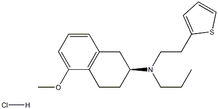 N-丙基-N-[(2S)-1,2,3,4-四氢-5-甲氧基-2-萘基]-2-噻吩乙胺盐酸盐 结构式