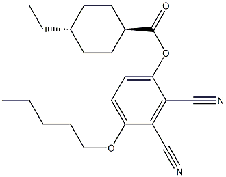 反式-4-乙基环己烷羧酸 2,3-二氰基-4-(戊氧基)苯基酯 结构式