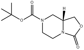 (8AR)-四氢-3-氧代-3H-恶唑并[3,4-A]吡嗪-7(1H)-羧酸叔丁酯 结构式