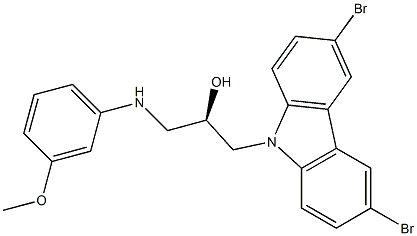 (R)-1-(3,6-二溴-9H-咔唑-9-基)-3-(3-甲氧基苯基氨基)丙烷-2-醇 结构式