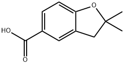 2,2-二甲基-2,3-二氢-1-苯并呋喃-5-羧酸 结构式