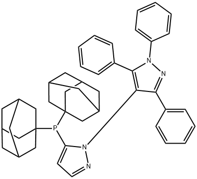 5-(二(金刚烷-1-基)膦基)-1’,3’,5’-三苯基-1'H-1,4'-联吡唑 结构式