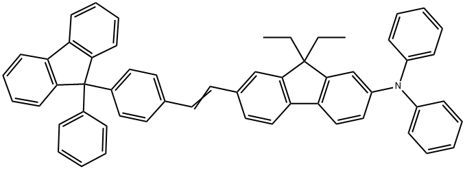 9,9-二乙基-N,N-二苯基-7-[2-[4-(9-苯基-9H-芴-9-基)苯基]乙烯基]-9H-芴-2-胺 结构式