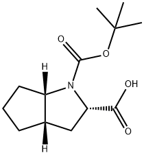 (2S,3AS,6AS)-1-(叔丁氧基羰基)八氢环戊并[B]吡咯-2-羧酸 结构式