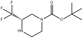 S-3-三氟甲基哌嗪-1-甲酸叔丁酯 结构式