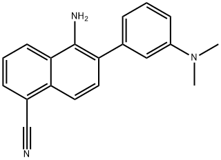 5-氨基-6-(3-(二甲氨基)苯基)-1-萘腈 结构式