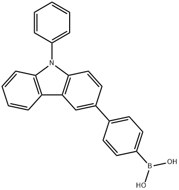 (4-(9-苯基-9H-咔唑-3-基)苯基)硼酸 结构式