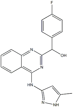 (4-fluorophenyl)(4-((5-Methyl-1H-pyrazol-3-yl)aMino)quinazolin-2-yl)Methanol 结构式